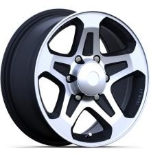 16x7 and 16X8 Aftermarket 4x4 Off Road Rims for Trucks Black Painted with Machined Face
